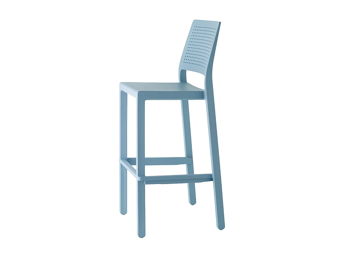 SET 4 SGABELLI EMI TECNOPOLIMERO HT 75CM SCAB DESIGN - Azzurro 62