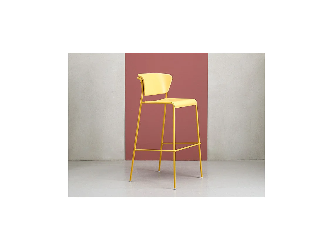 SET DUE SGABELLO LISA TECNOPOLIMERO HT 75CM SCAB DESIGN MADE IN ITALY - Senape 22