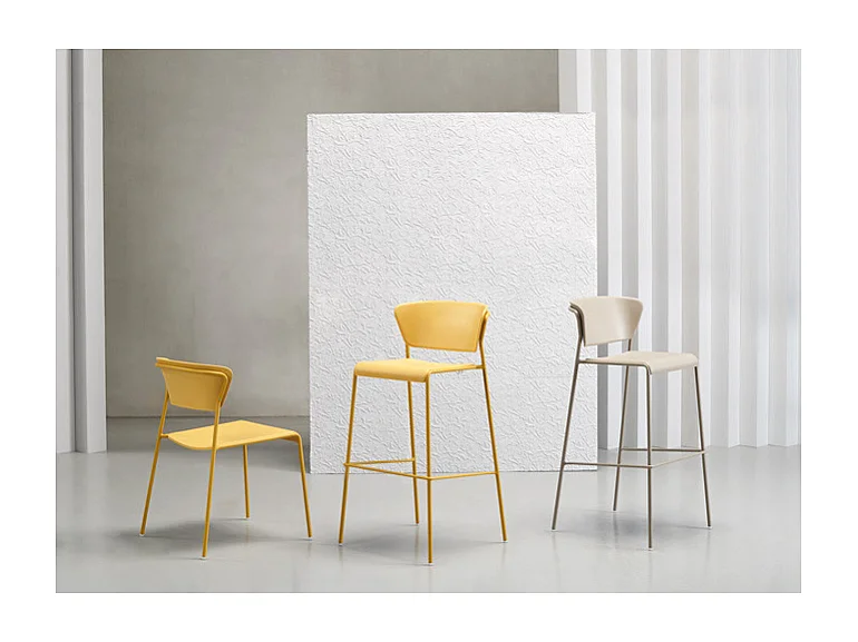 SET DUE SGABELLO LISA TECNOPOLIMERO HT 75CM SCAB DESIGN MADE IN ITALY - Senape 22