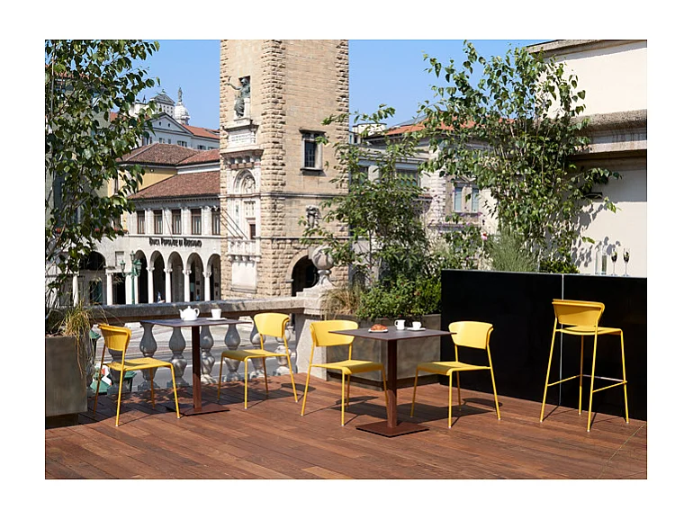 SET DUE SGABELLO LISA TECNOPOLIMERO HT 75CM SCAB DESIGN MADE IN ITALY - Senape 22