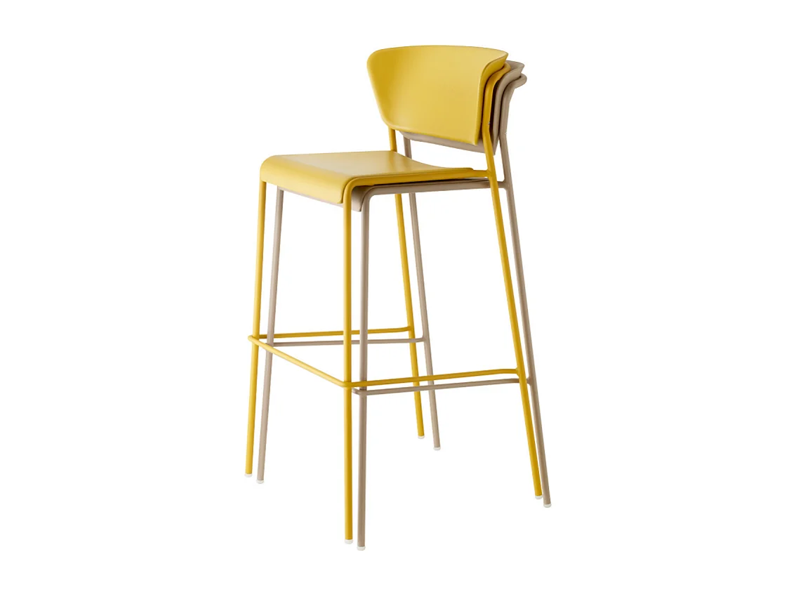 SET DUE SGABELLO LISA TECNOPOLIMERO HT 75CM SCAB DESIGN MADE IN ITALY - NERO 80