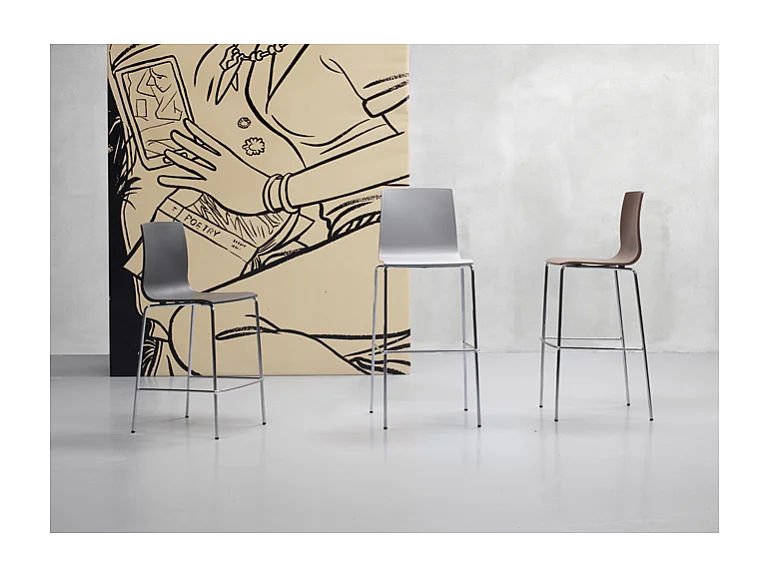 SET DUE SGABELLI ALICE HT 80CM TECNOPOLIMERO SCAB DESIGN - Grigio chiaro 82