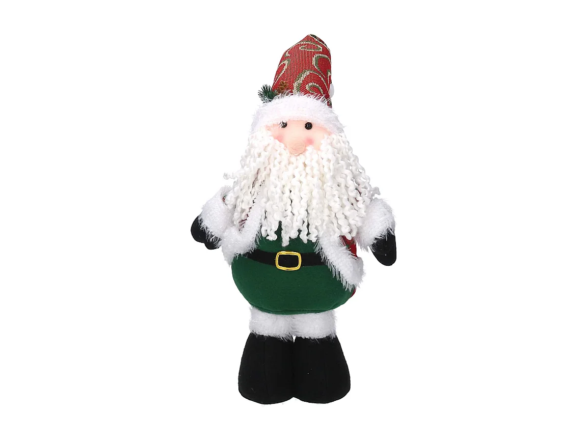 Babbo natale tessuto verde rosso cm 28x9h40