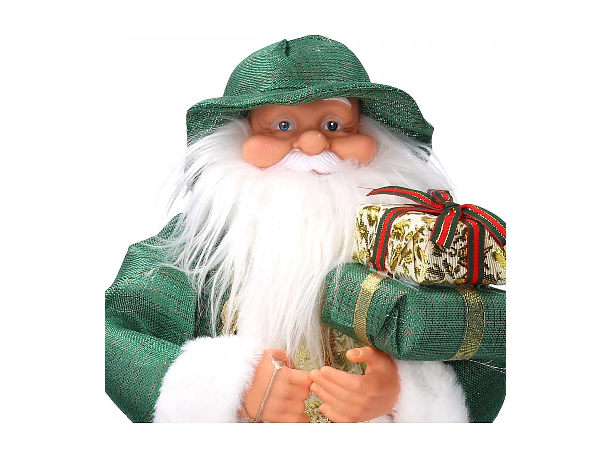 Babbo natale tessuto oro verde cm 27x14h60