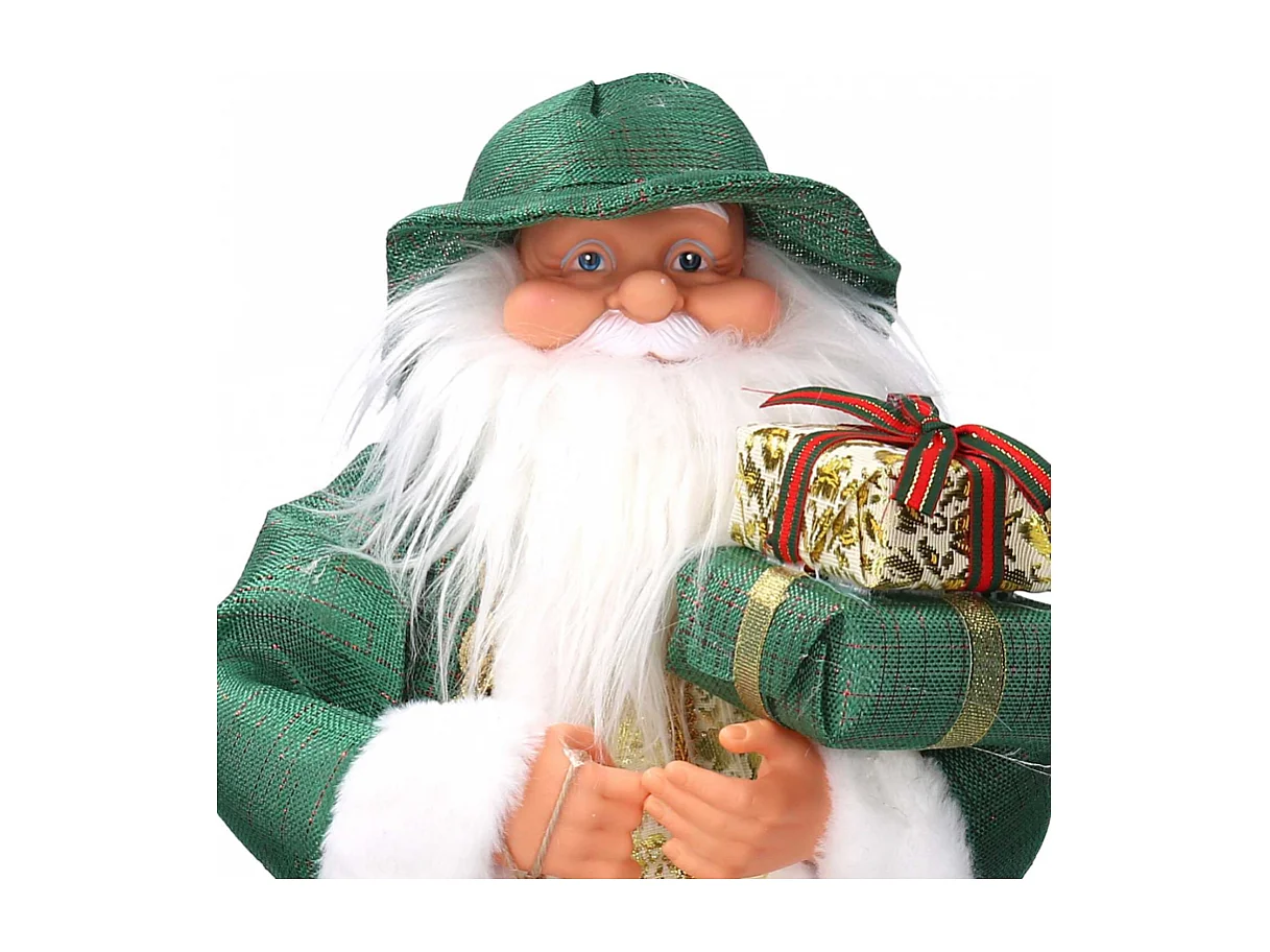 Babbo natale tessuto oro verde cm 27x14h60