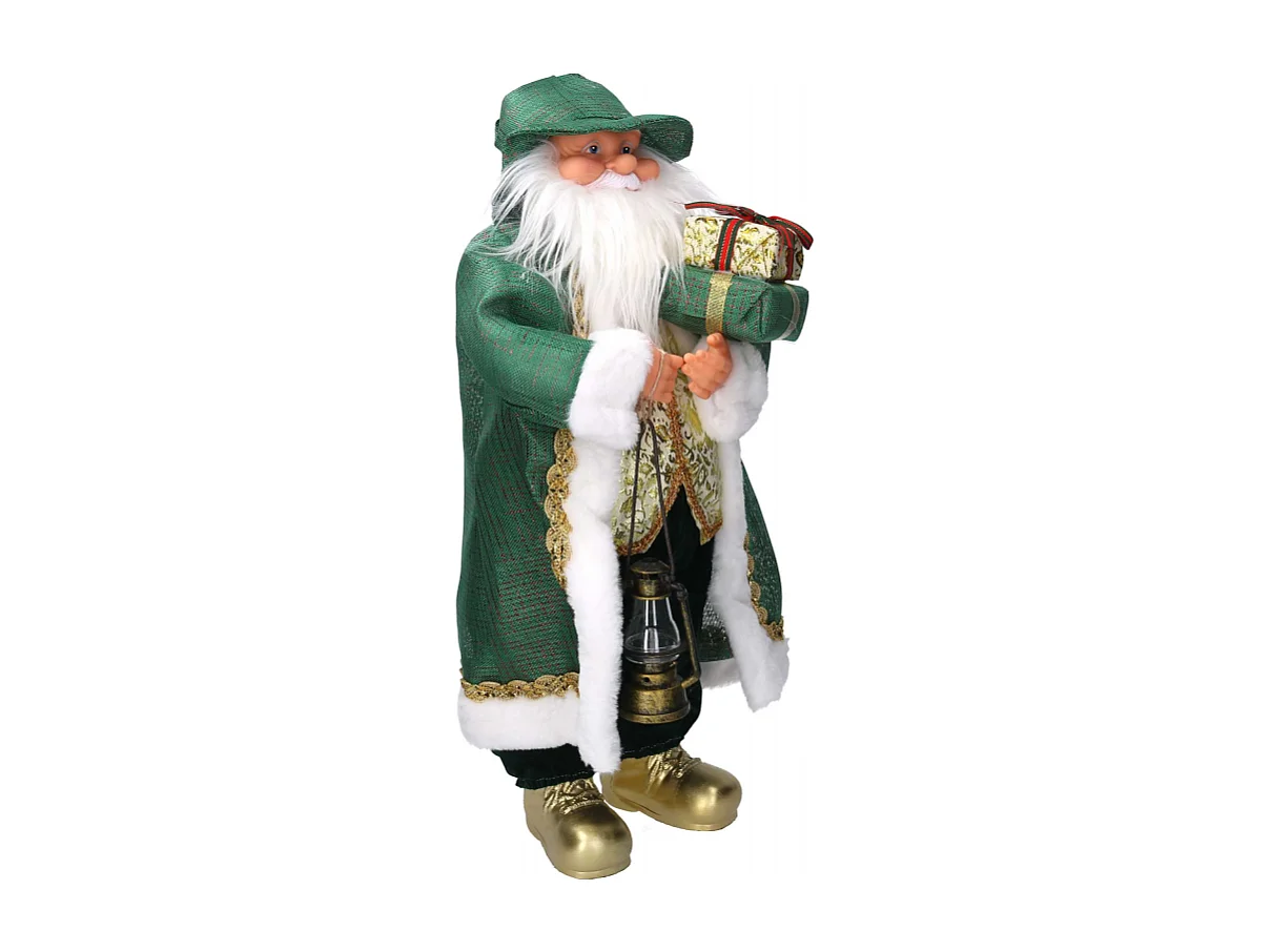 Babbo natale tessuto oro verde cm 27x14h60