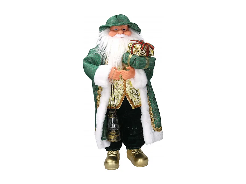 Babbo natale tessuto oro verde cm 27x14h60