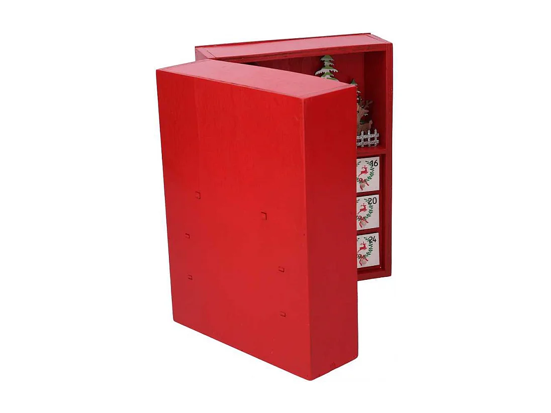 Calendario legno led rosso cm 36x6h24