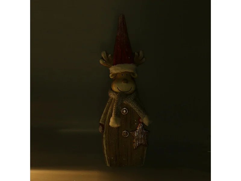 Renna resina led rosso cm 19x10,5h55,5