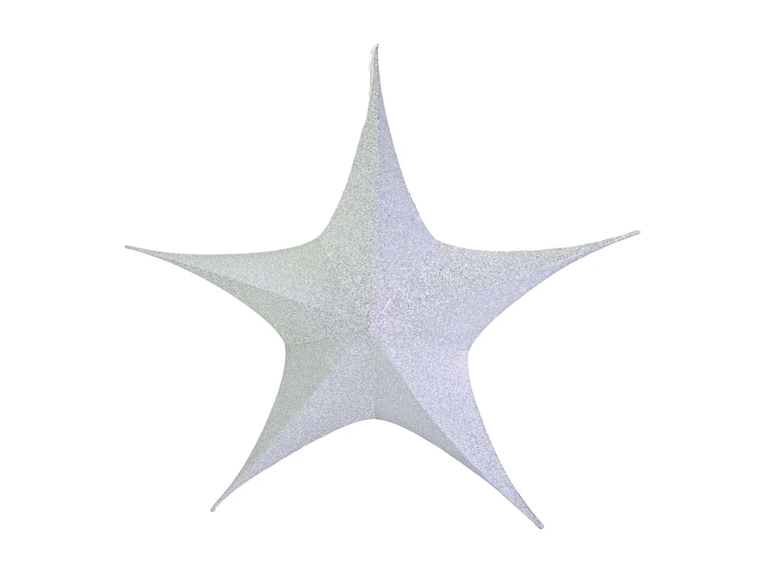 Stella pieghevole tessuto effetto glitter argento cm 135x0x135
