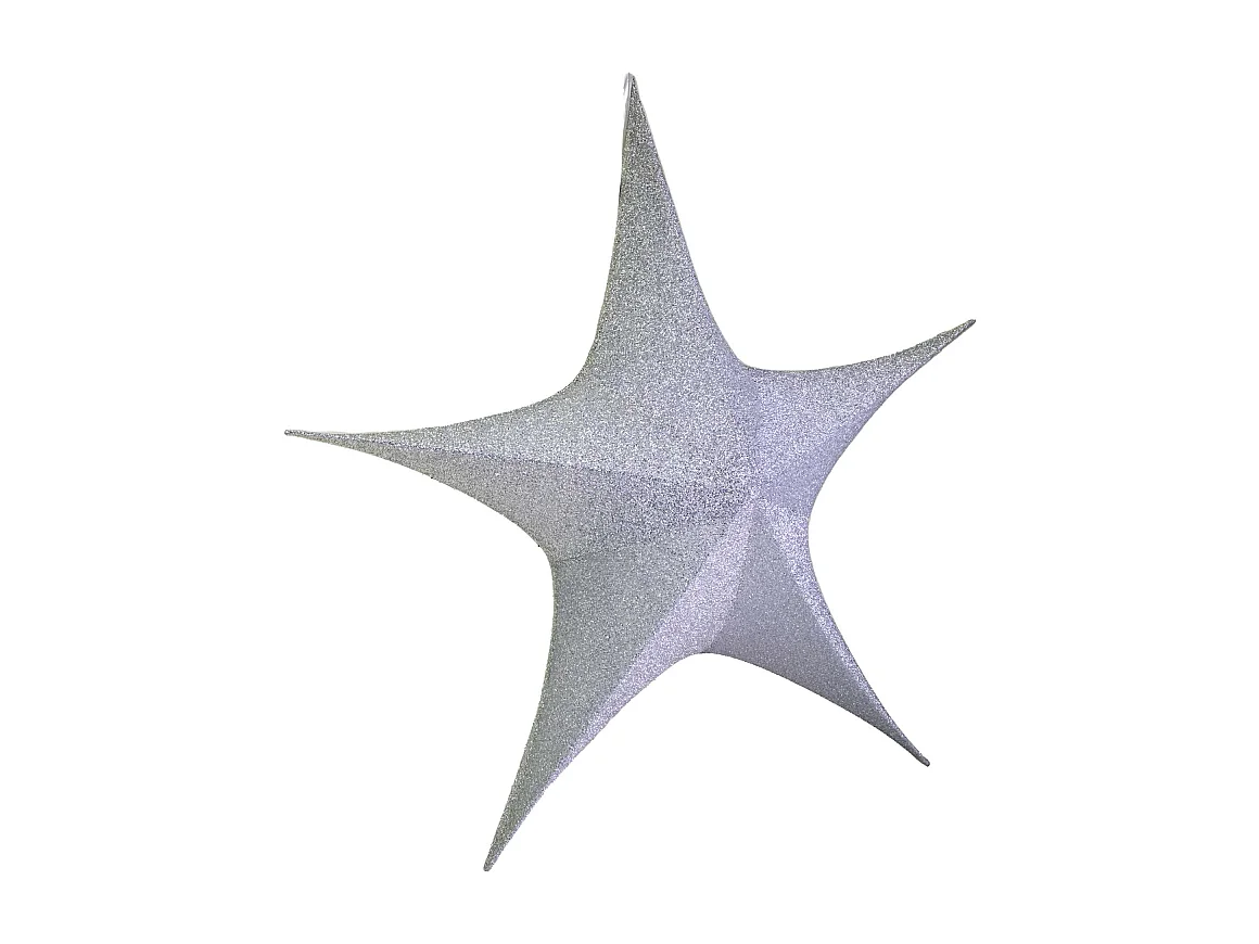 Stella pieghevole tessuto effetto glitter argento cm 135x0x135