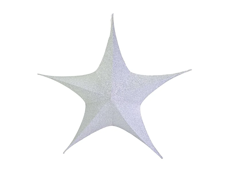 Stella pieghevole tessuto effetto glitter argento cm 135x0x135
