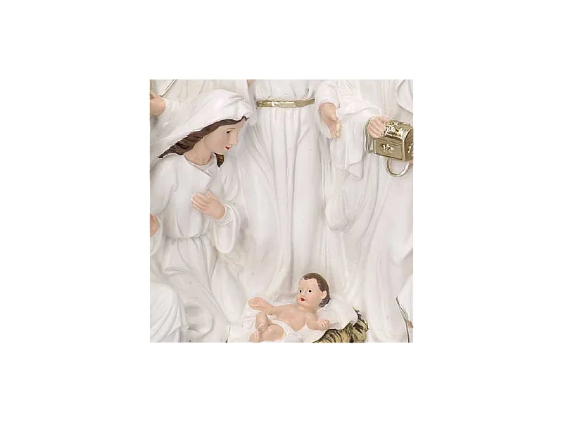 Presepe resina bianco cm 23x12,5h19,5