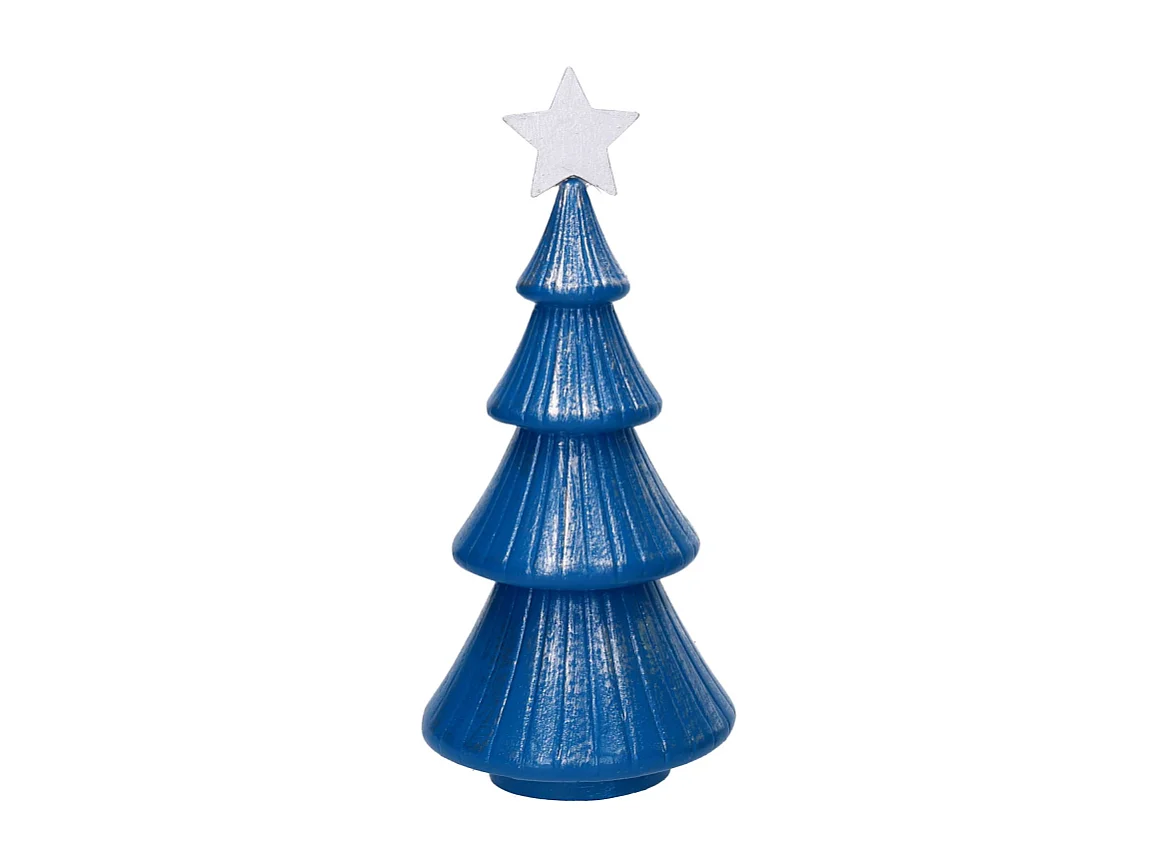 Albero legno argento e blu cm ø15h34,5