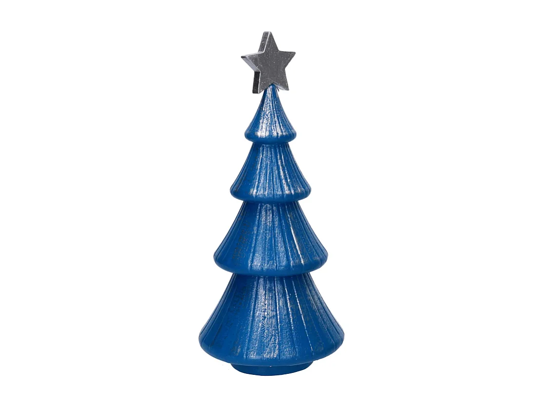 Albero legno argento e blu cm ø15h34,5