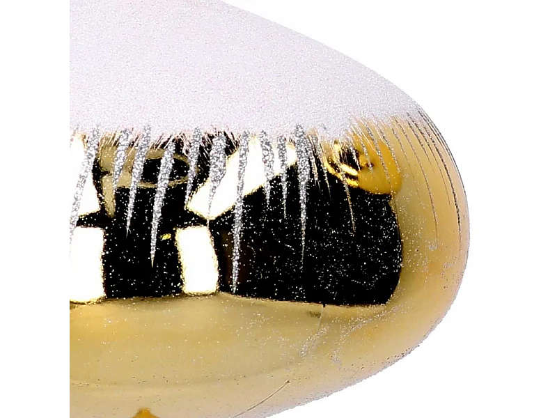 Sfera plastica cipolla innevata oro cm ø20