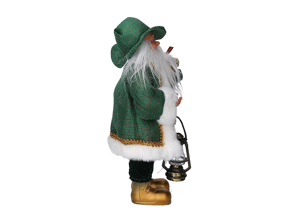 Babbo natale tessuto oro verde cm 18x8h30