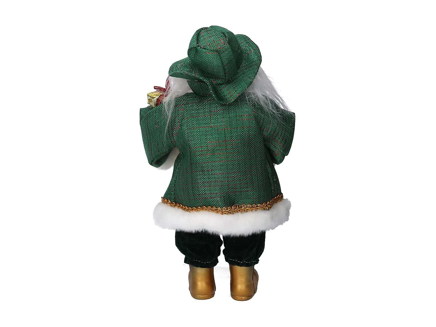 Babbo natale tessuto oro verde cm 18x8h30