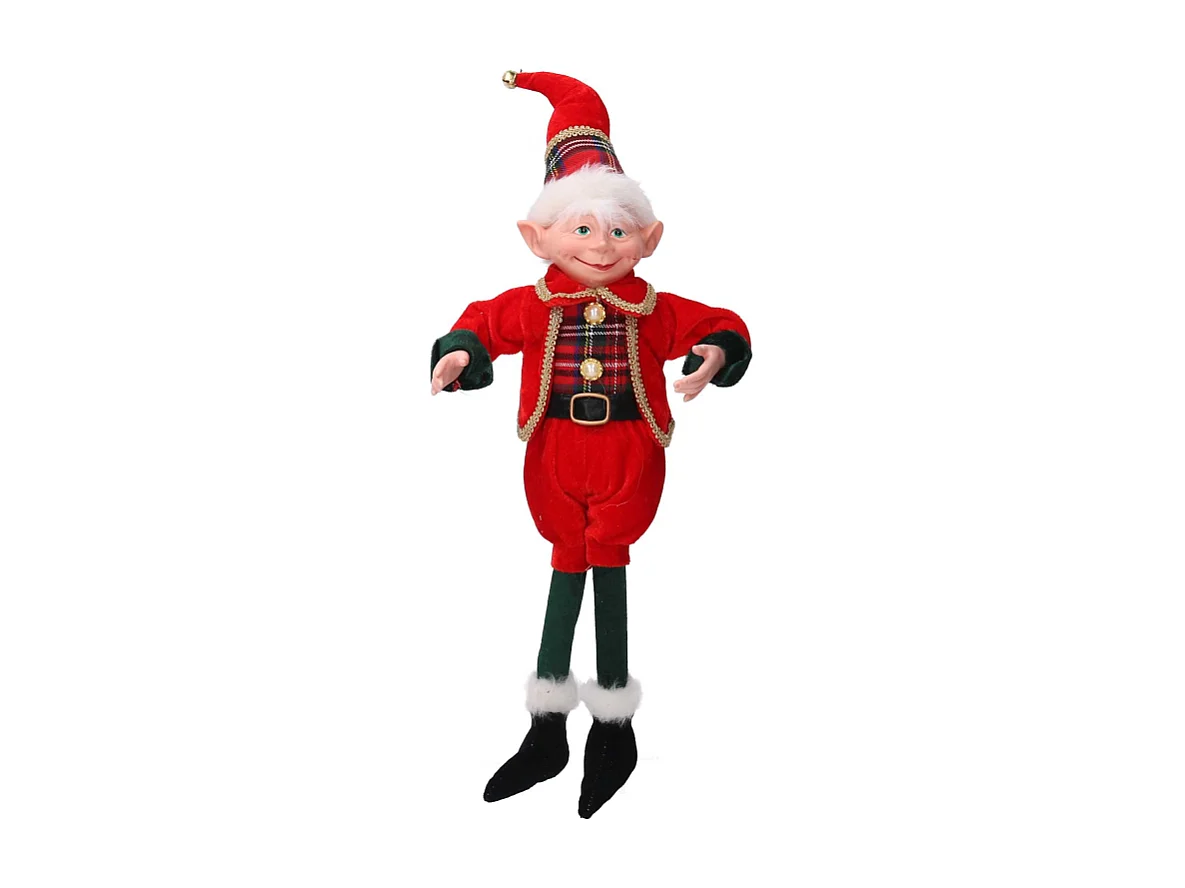 Elfo tessuto rosso verde cm 13x9h50