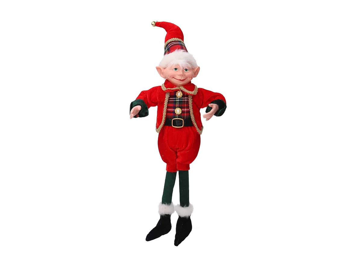 Elfo tessuto rosso verde cm 13x9h50
