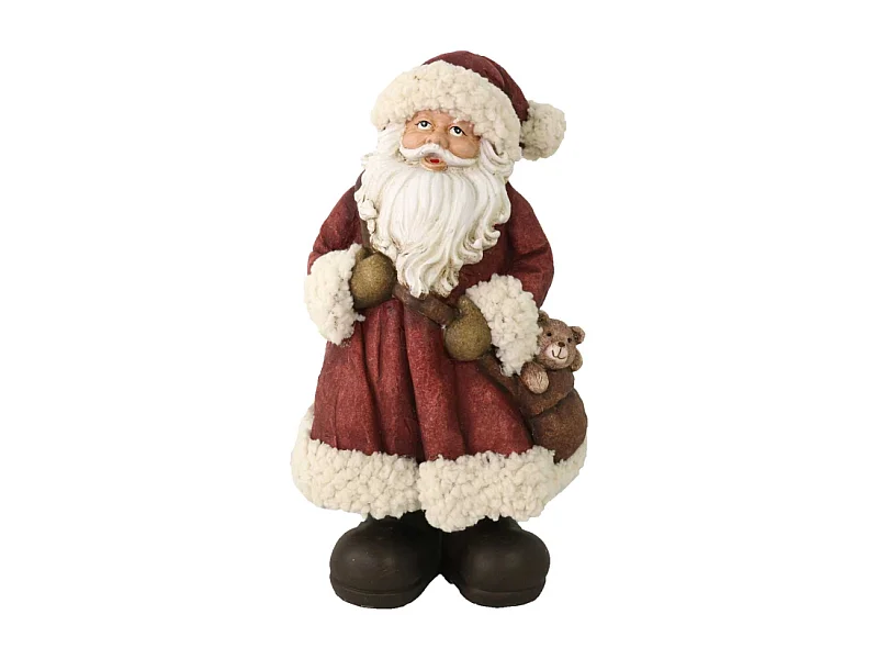 Babbo natale resina rosso cm 18x17h34