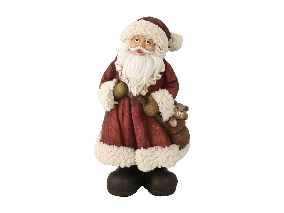 Babbo natale resina rosso cm 18x17h34