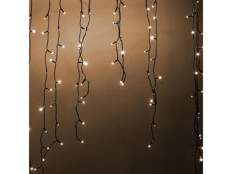 Luce tenda 200 led plastica bianco caldo cm 450