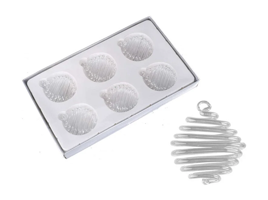 Sfera vetro spirale confezione 6pz trasparente cm 25x15h2,5