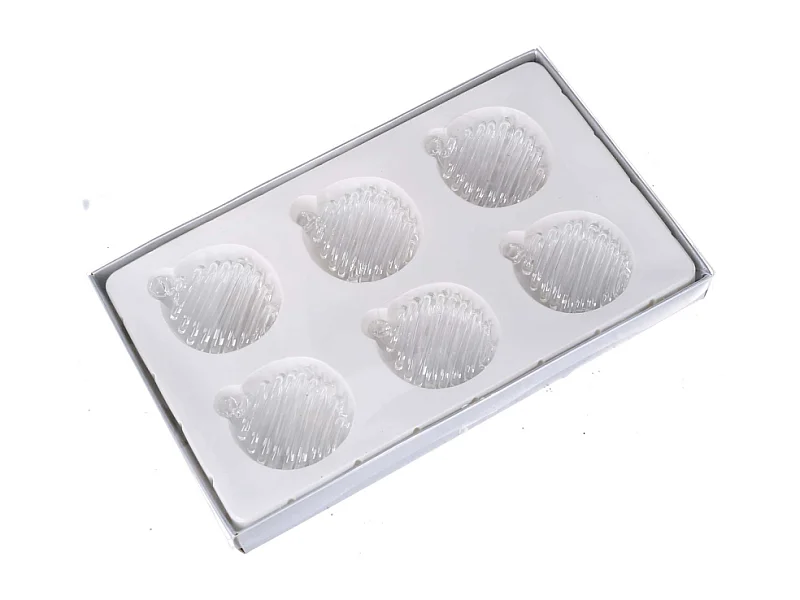 Sfera vetro spirale confezione 6pz trasparente cm 25x15h2,5