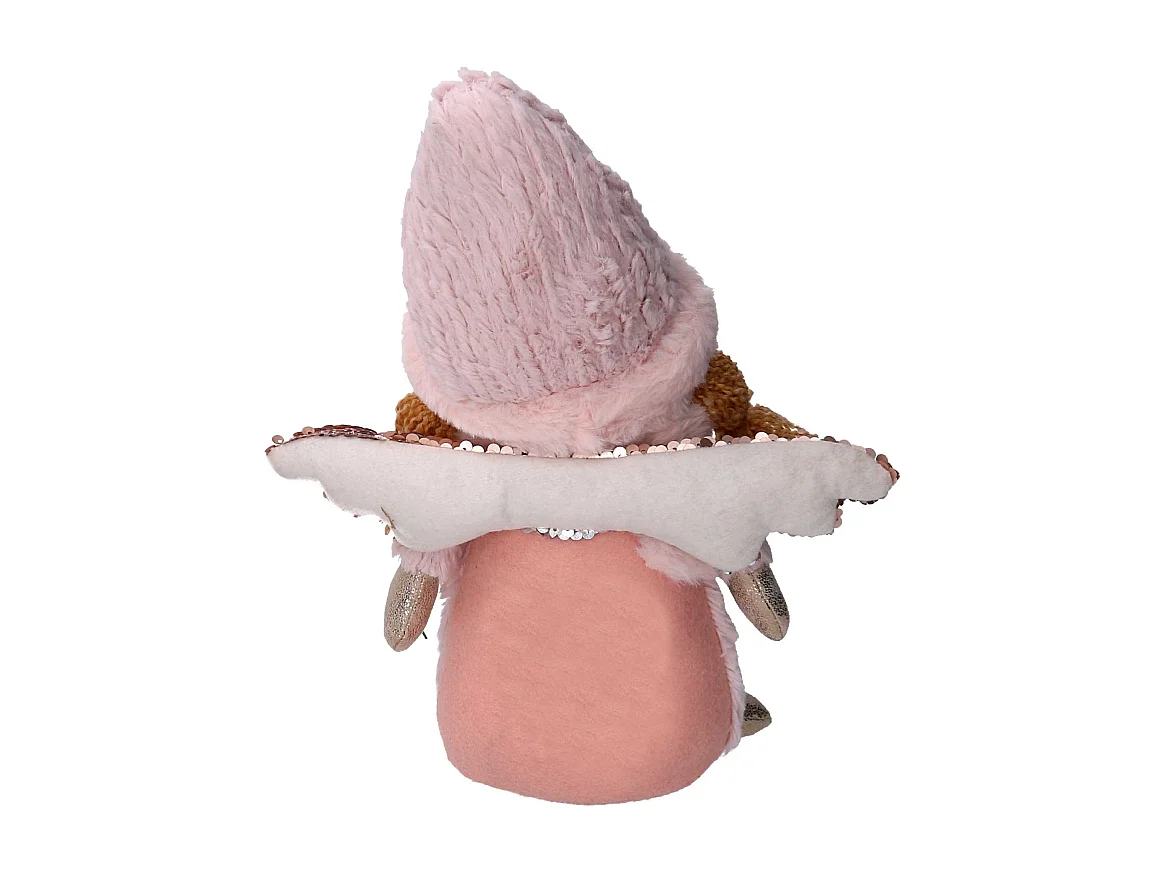 Angelo tessuto rosa seduto cm 24x12h30