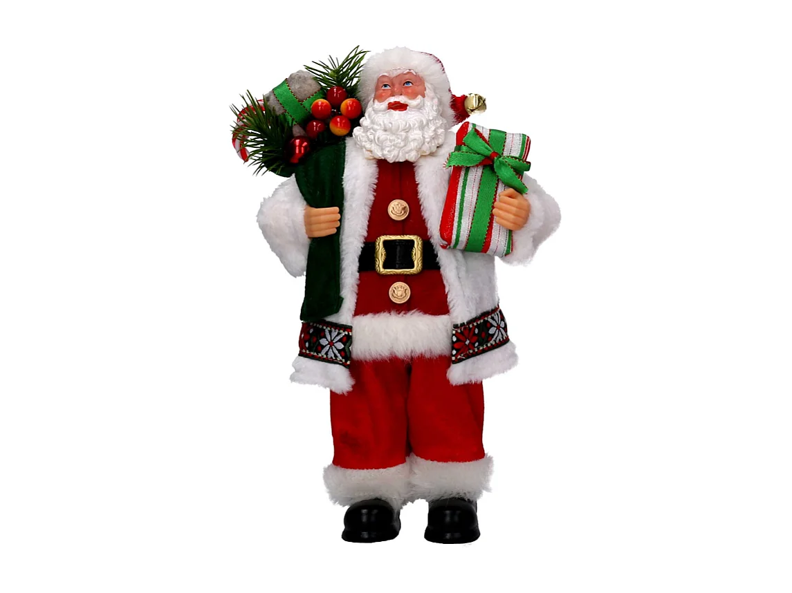 Babbo natale tessuto bianco e rosso conregali cmh30