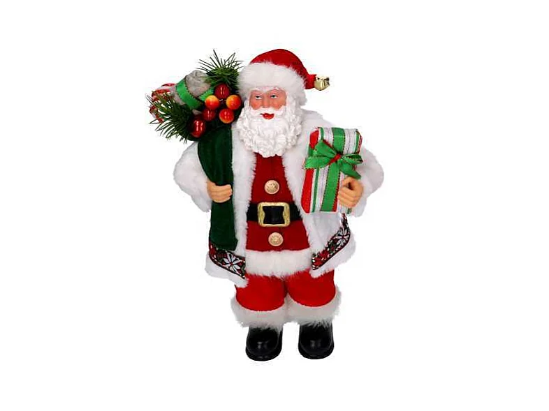 Babbo natale tessuto bianco e rosso conregali cmh30