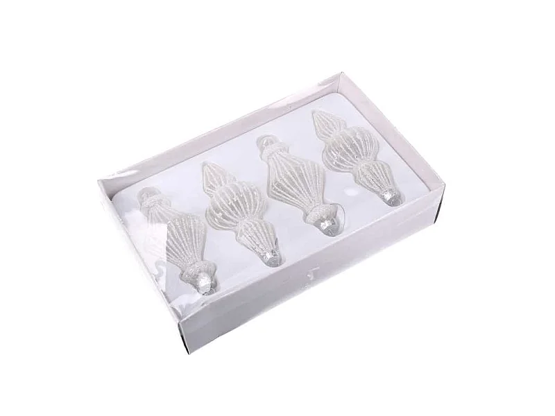 Sfera vetro confezione 4pz bianco cm 27,5x17,5h6,5