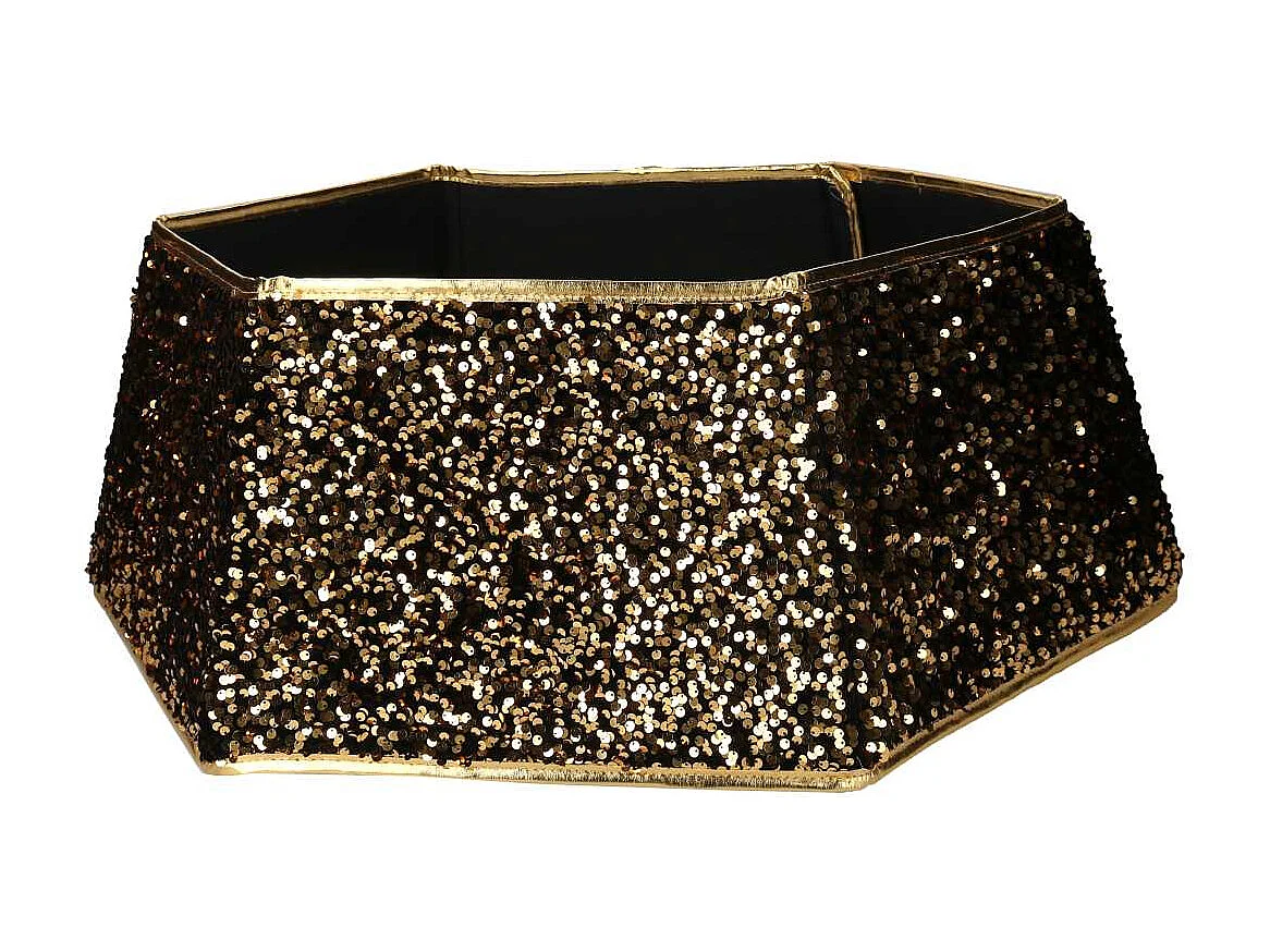 Copribase albero tessuto pieghevole orodouble face esagonale glitter cm ø68h25