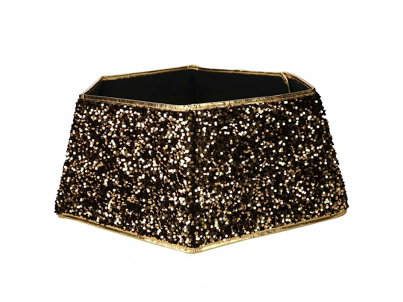 Copribase albero tessuto pieghevole orodouble face esagonale glitter cm ø68h25