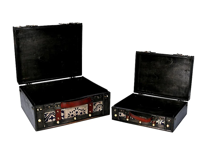 Scatola legno 1-2 marrone rettangolare cm 36x29h17