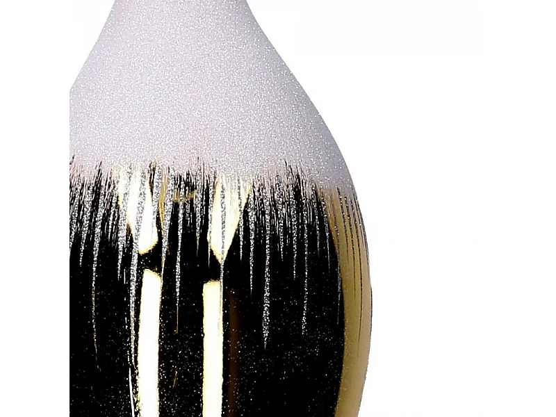 Sfera plastica goccia innevata oro cm ø20h61