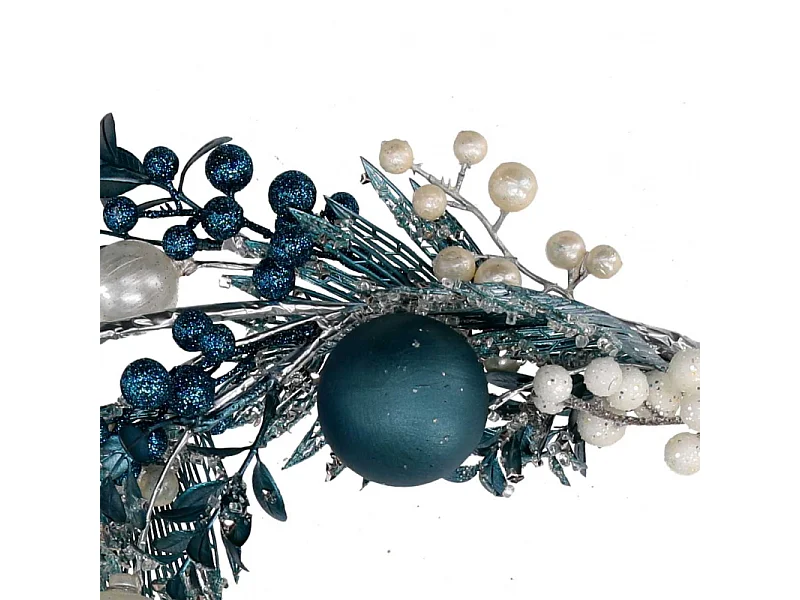 Festone plastica sfere bianco e blu cm 125