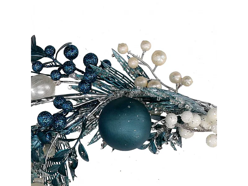 Festone plastica sfere bianco e blu cm 125