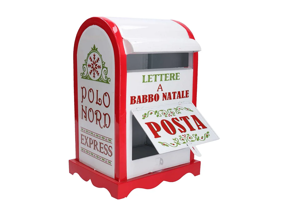 Cassetta posta metallo rosso bianco nbd-9063 cm 20x22,5h33