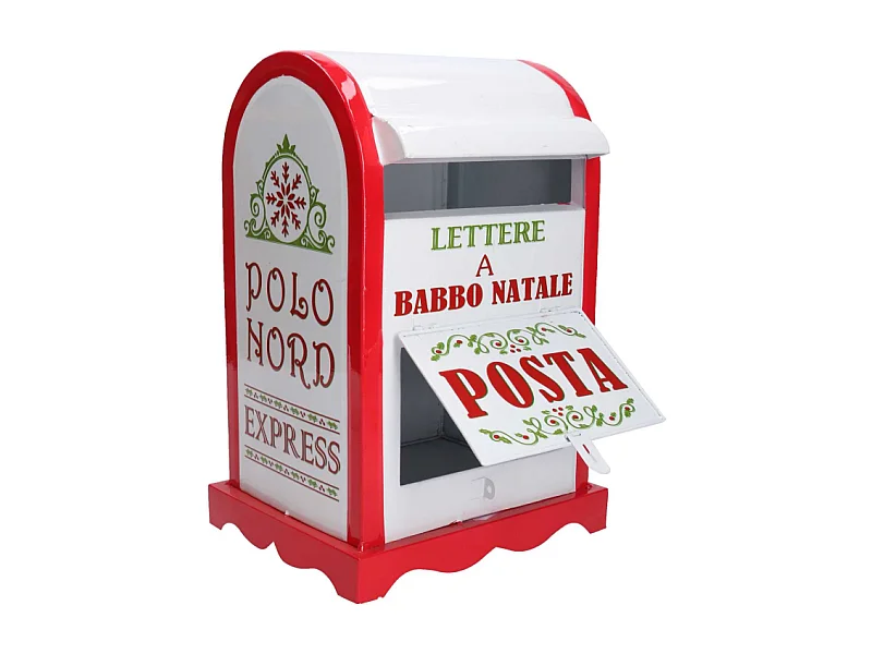 Cassetta posta metallo rosso bianco nbd-9063 cm 20x22,5h33