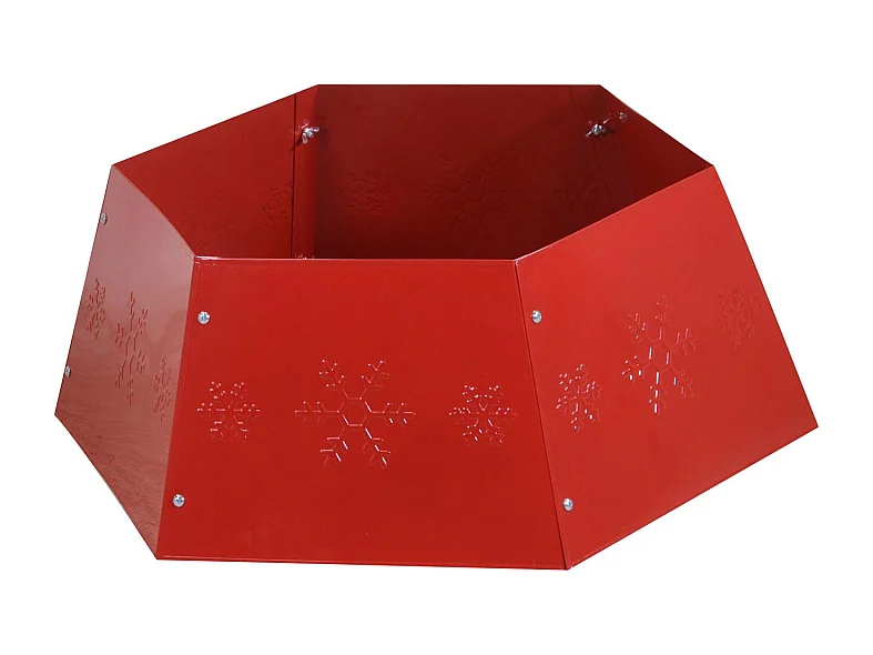 Copribase albero metallo pieghevole rosso esagonale cm ø68h25