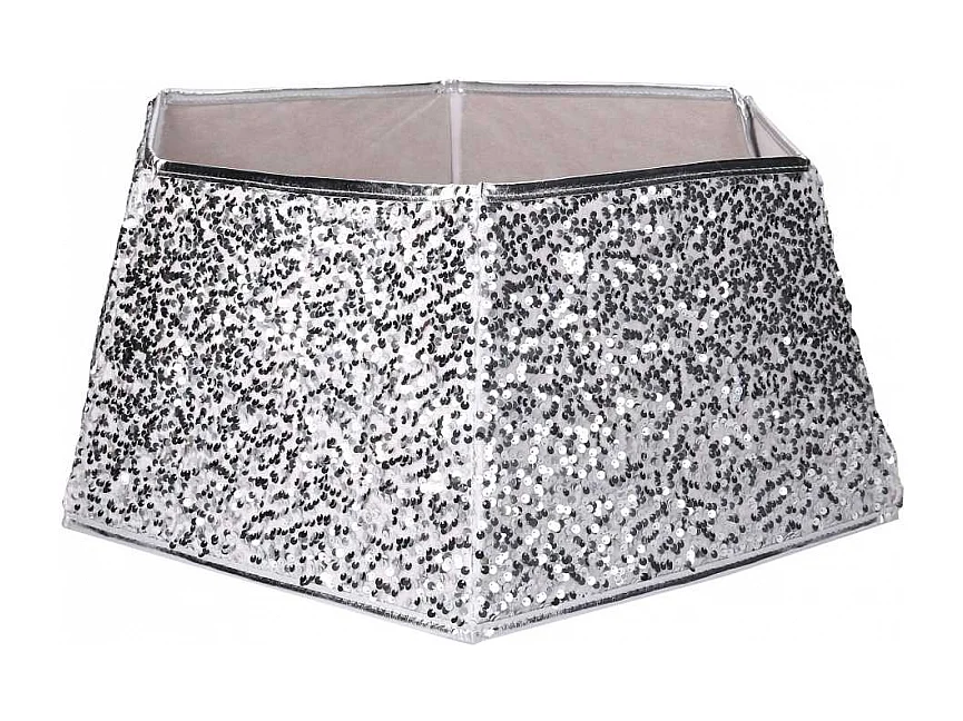 Copribase albero tessuto pieghevole argento double face esagonale cm ø68h25