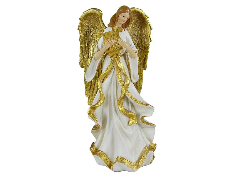Angelo resina bianco oro cm 18,8x15h37,8