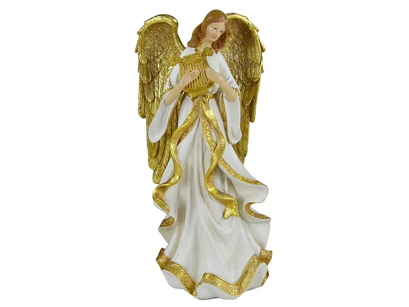 Angelo resina bianco oro cm 18,8x15h37,8