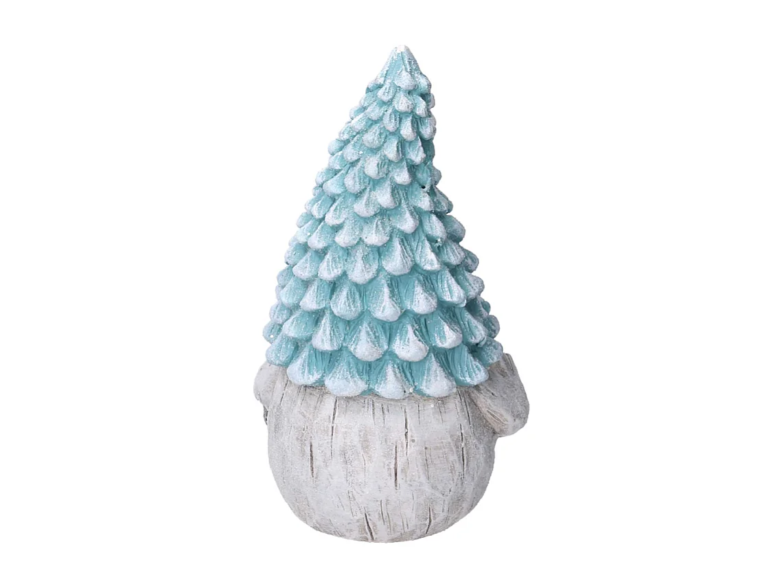 Gnomo resina azzurro seduto con led cm ø21,5h36,5