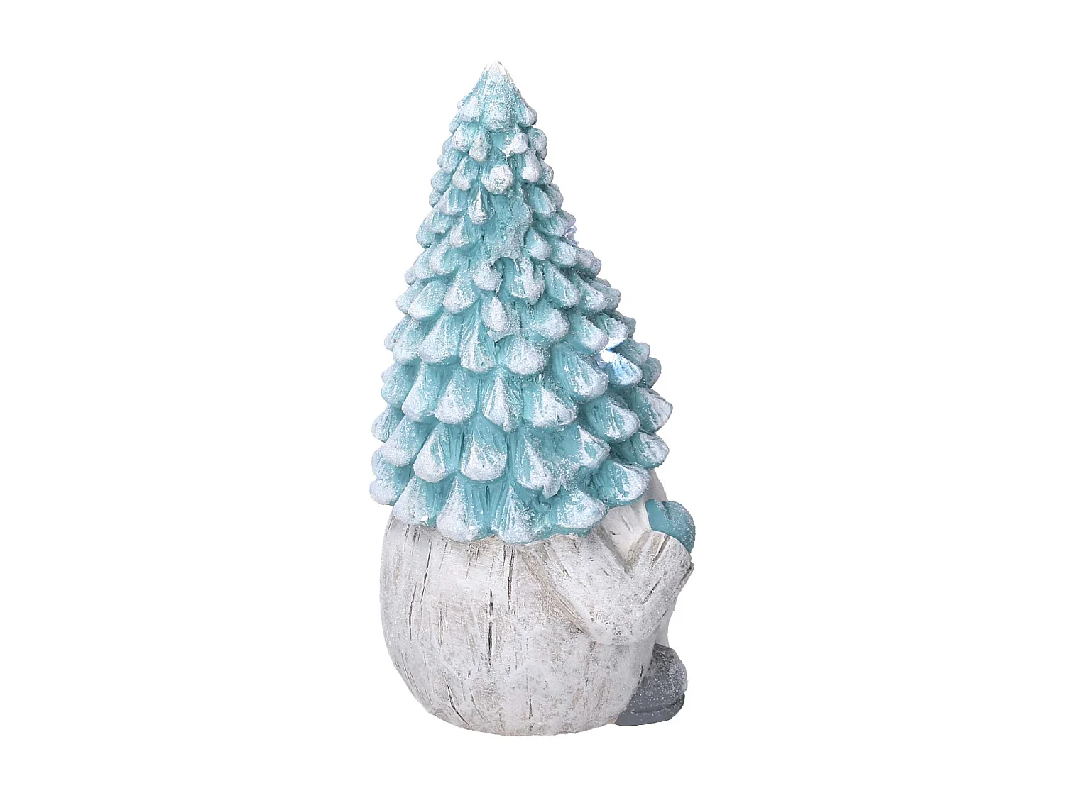Gnomo resina azzurro seduto con led cm ø21,5h36,5