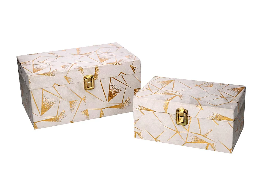 Scatola legno 1-2 decori oro rettangolare cm 30x18,5h15