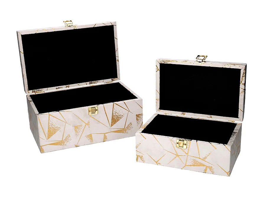 Scatola legno 1-2 decori oro rettangolare cm 30x18,5h15