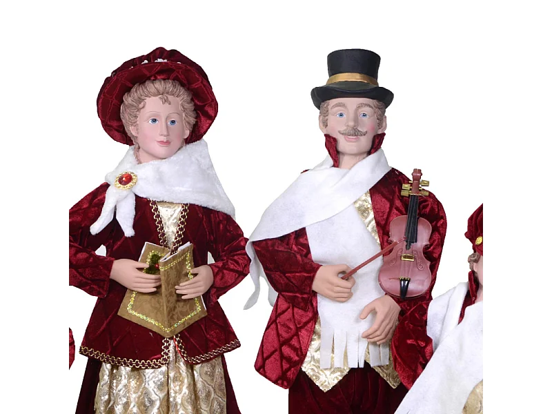 Famiglia cantori tessuto bordeaux set 4pz cm 34x22h95